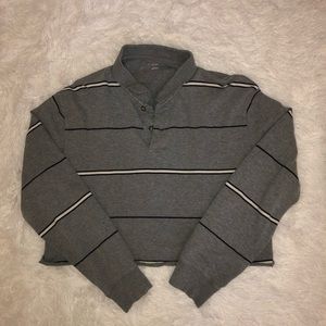 Long sleeve cropped polo